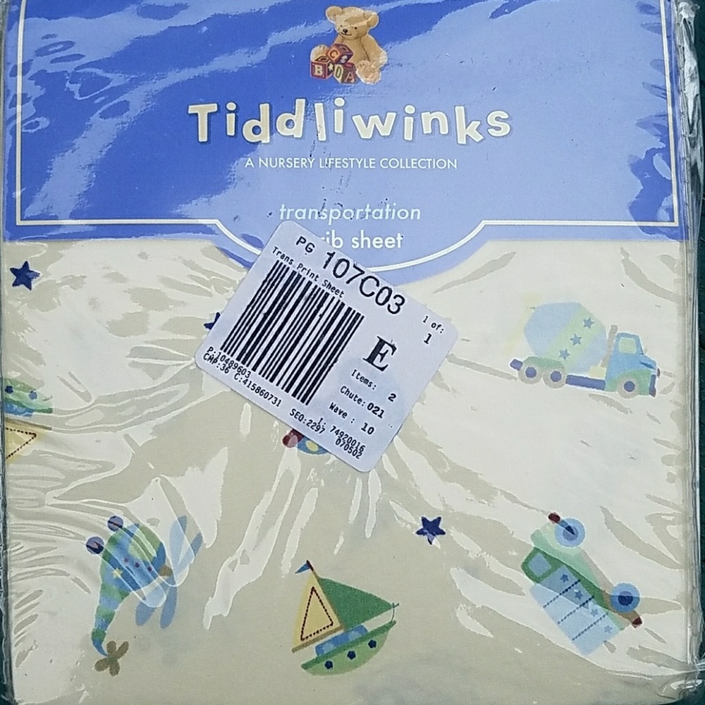 New crib sheet -- cute transportation design